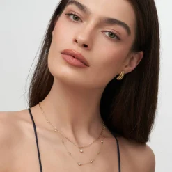 0.3 ct Round Shape Diamond Necklace - 14k Solid Gold