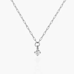 0.3 ct Round Shape Diamond Necklace - Silver