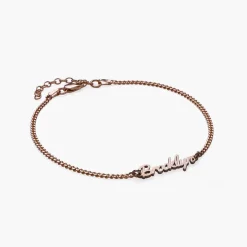 Allora Name Ankle Bracelet - Rose Gold Vermeil