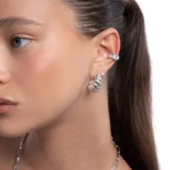 Baguette Cubic Zirconia Ear Cuff - Silver