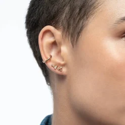 Baguette Cubic Zirconia Stud Earrings - Gold Vermeil