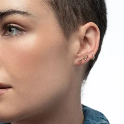 Baguette Cubic Zirconia Stud Earrings - Gold Vermeil