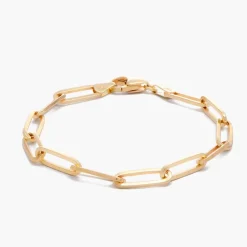Big Paperclip Bracelet - 14k Solid Gold