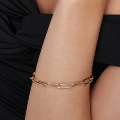 Big Paperclip Bracelet - 14k Solid Gold
