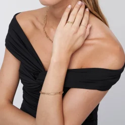 Big Paperclip Bracelet - 14k Solid Gold