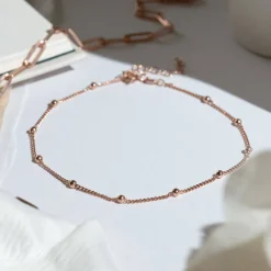 Bobble Chain Anklet/Bracelet- Rose Gold Vermeil
