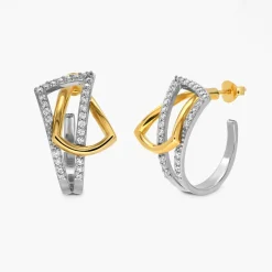 Bold Bonds Interlock Hoop Earrings - Mixed Metal