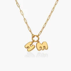 Bubble Up Initial Necklace - Gold Vermeil