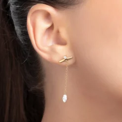 Capri Floating Diamond Stud Earrings - Gold Vermeil