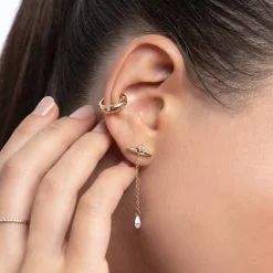 Capri Floating Diamond Stud Earrings - Gold Vermeil