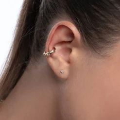 Capri Floating Diamond Stud Earrings - Gold Vermeil