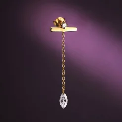 Capri Floating Diamond Stud Earrings - Gold Vermeil