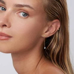 Capri Floating Diamond Stud Earrings - 14k Solid Gold