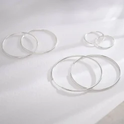 Cher Large Hoop Earrings - Silver