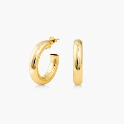 Chunky Hoop Earrings - Gold Vermeil
