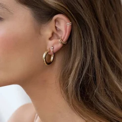 Chunky Hoop Earrings - Gold Vermeil