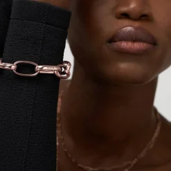 Chunky Paperclip Bracelet With Engraving - Rose Gold Vermeil