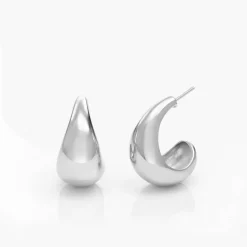 Classic Dome Huggie - Silver