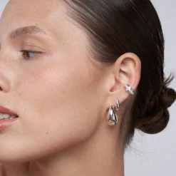 Classic Dome Huggie - Silver