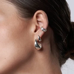 Classic Dome Huggie - Silver