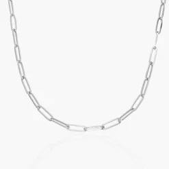 Classic Paperclip Chain Necklace - 14k White Gold