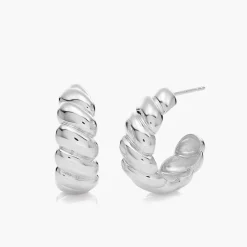 Classic Scalloped Hoop - Silver