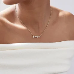 Coco Name Link Necklace - 14K Solid Gold