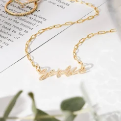 Coco Name Link Necklace - 14K Solid Gold