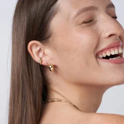 Dome Ear Cuff with Cubic Zirconia - Gold Vermeil