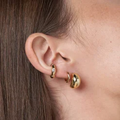 Dome Ear Cuff with Cubic Zirconia - Gold Vermeil