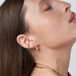 Dome Ear Cuff with Cubic Zirconia - Gold Vermeil