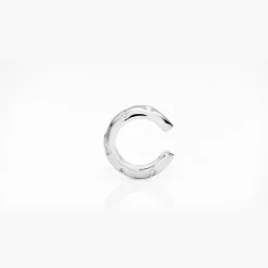 Dome Ear Cuff with Cubic Zirconia - Silver