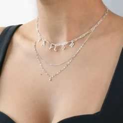 Double Chain Necklace - Silver