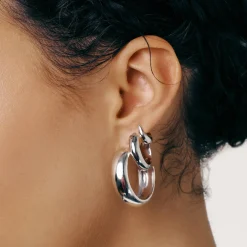 Dynamite Hoop Earrings - Silver