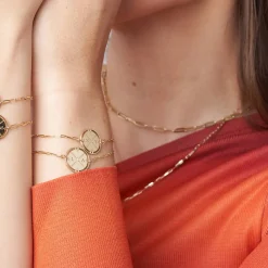 Engraved Compass Bracelet - 14k Solid Gold