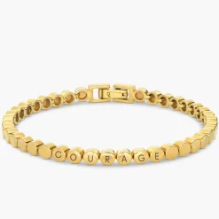 Engraved Dot Bracelet - 14K Solid Gold