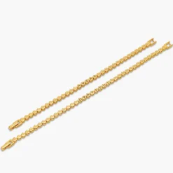 Engraved Dot Bracelet - Gold Vermeil