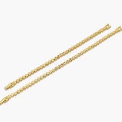Engraved Dot Bracelet with Diamonds - 14K Solid Gold