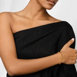 Engraved Dot Bracelet with Diamonds - 14K Solid Gold