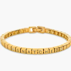 Engraved Dotted Square Bracelet with Diamonds - Gold Vermeil