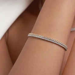 Engraved Moissanite Tennis Bracelet - 14k Solid Gold