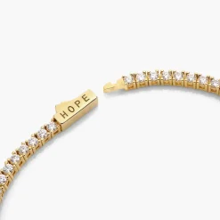 Engraved Moissanite Tennis Bracelet - 14k Solid Gold