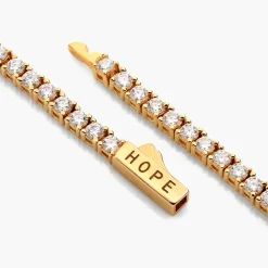 Engraved Moissanite Tennis Bracelet - Gold Vermeil