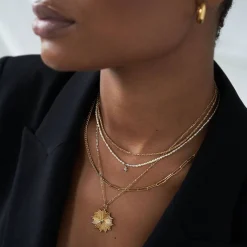 Half Gourmette & Half Link Chain Necklace - Gold Vermeil