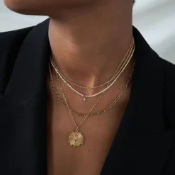 Half Gourmette & Half Link Chain Necklace - Gold Vermeil