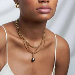 Half Gourmette & Half Link Chain Necklace - Gold Plated