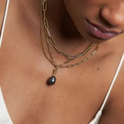 Half Gourmette & Half Link Chain Necklace - Gold Plated