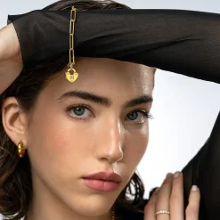 Heart Charm Lock Bracelet - Gold Vermeil