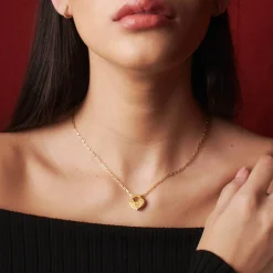 Heart Charm Lock Necklace - Gold Vermeil