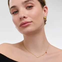 Heartbeat Name Necklace with Diamond- Gold Vermeil